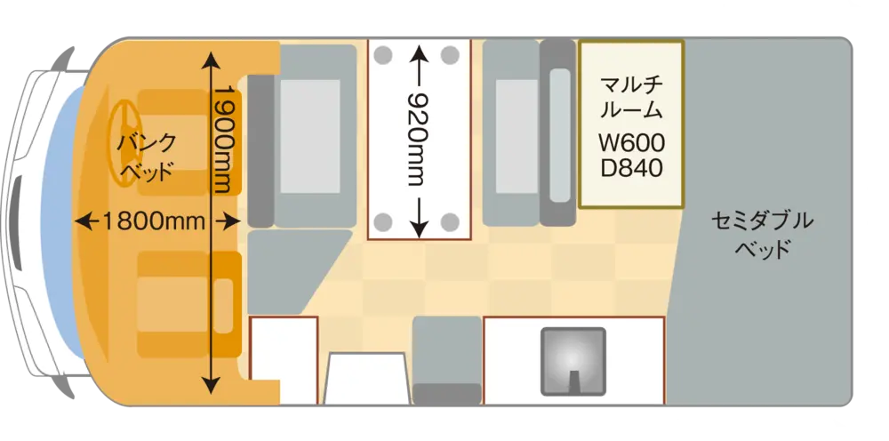 1号車・2号車 クレアエボリューション 5.3X レイアウト図
